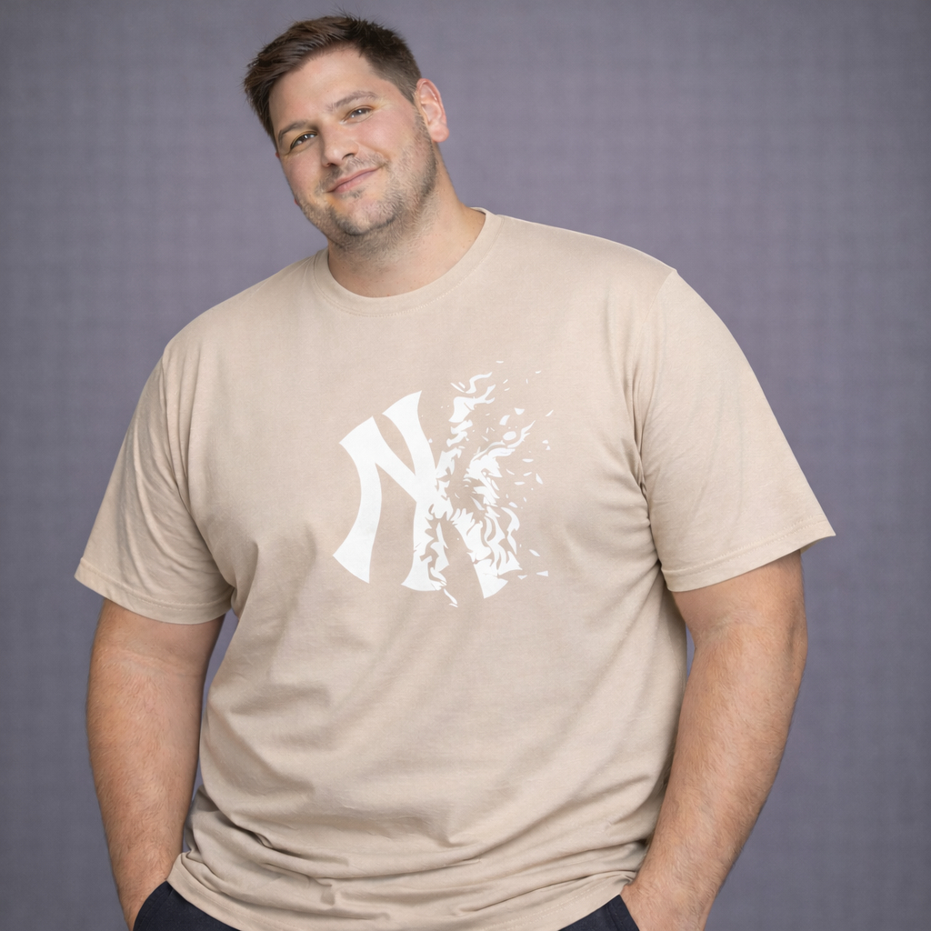 Camiseta/Camisa Masculina Plus Size Estampa NY Estilo Urbano Moderna e Confortável