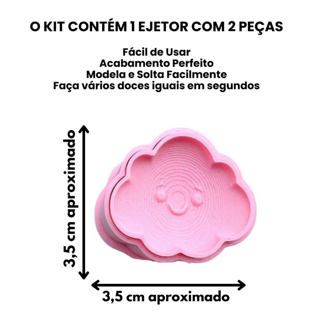Modelador Ejetor Nuvem para Brigadeiro, Doce, Docinhos, Confeitaria, Céu - 2 Peças — imagem 2 de 2