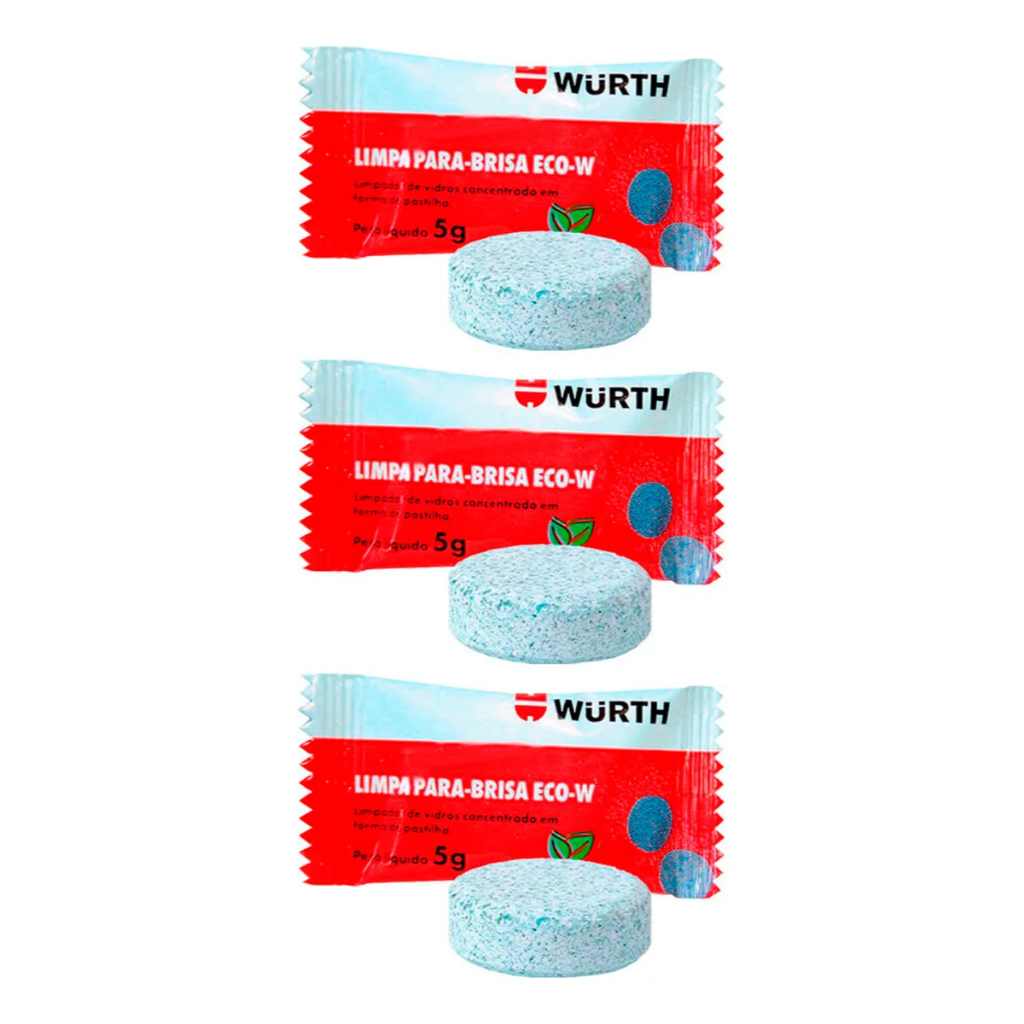 Wurth - 3x Limpa Parabrisa Em Pastilha 5g (Reservatório Eco)
