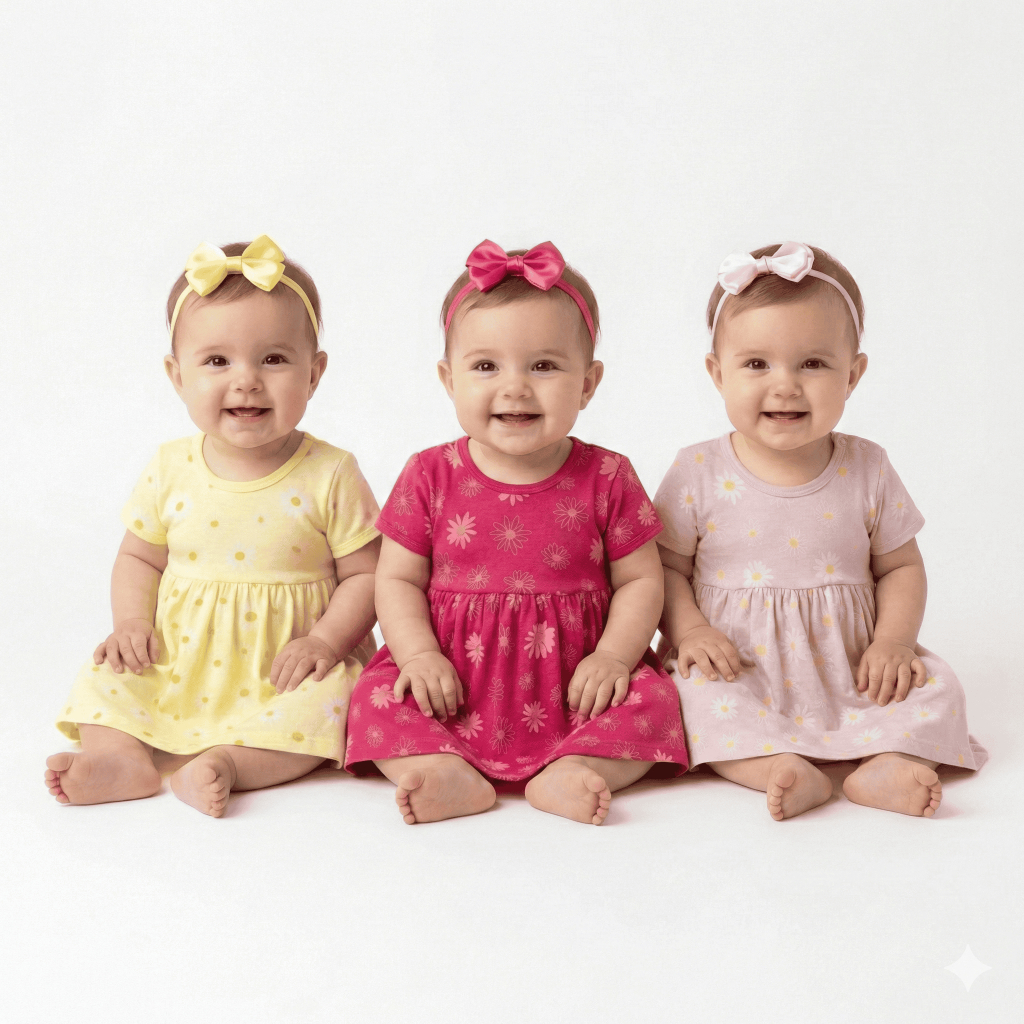 Kit 3 Vestidos Infantil Bebê Menina Básico Super Confortável Lançamento Promoção em Oferta na Shopee