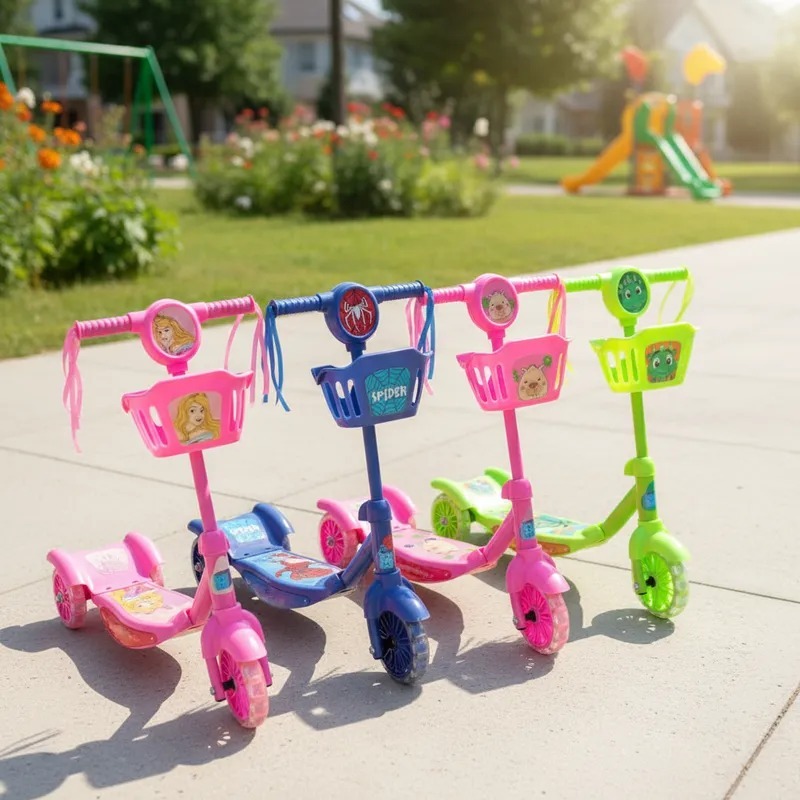 Patinete Infantil  C / Cesta Luz E Som - HK Brinquedos em Oferta na Shopee