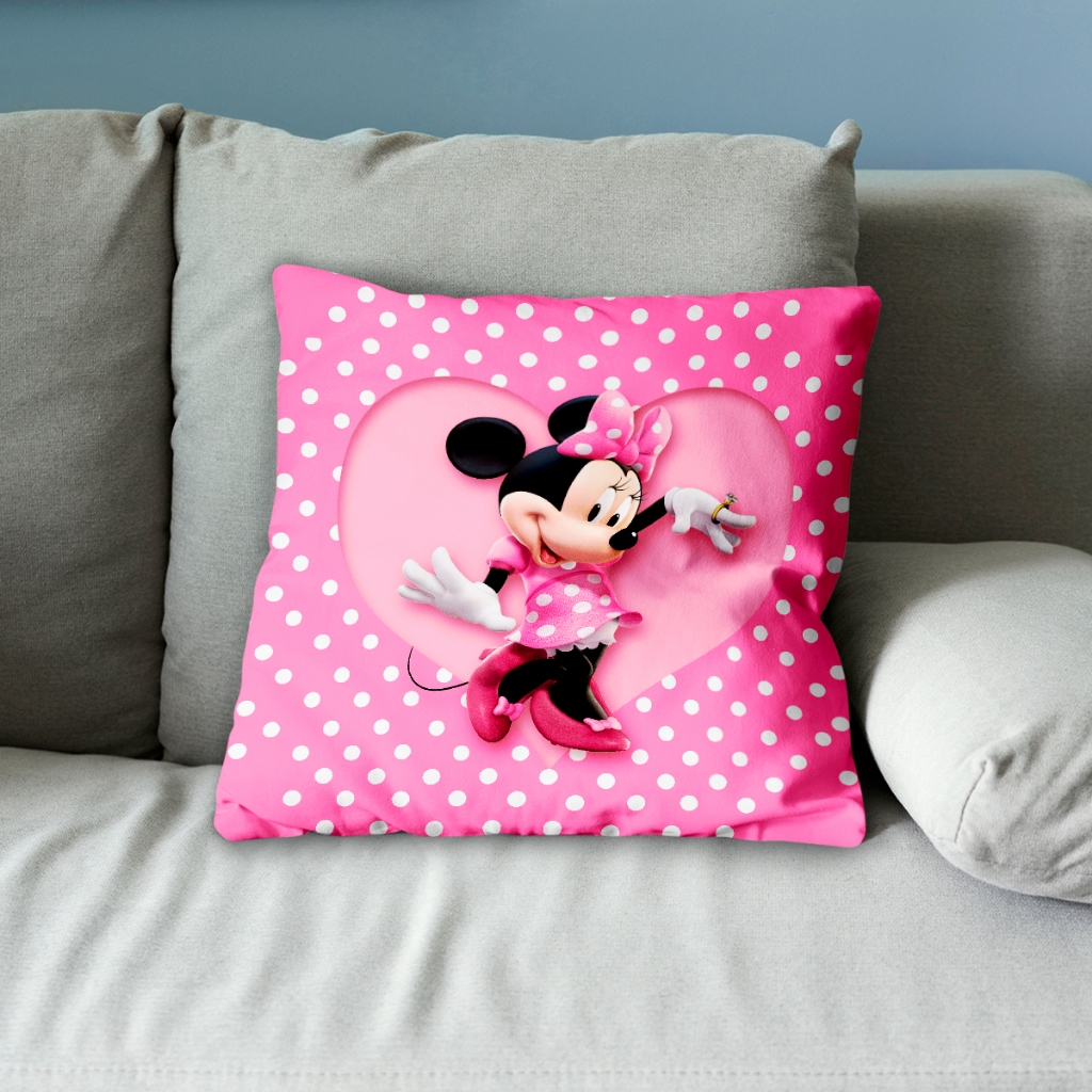 Capa Almofada Minnie Baby Decoração Quarto Menina Rosa Minnie Adulta - 40X40 Sublimação Oxford