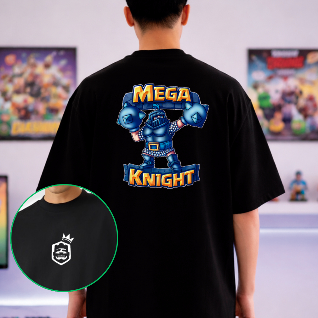 Camiseta  Clash Royale Mega Knight Oversized Gamer Streetwear Unissex Estampa Geek Exclusiva