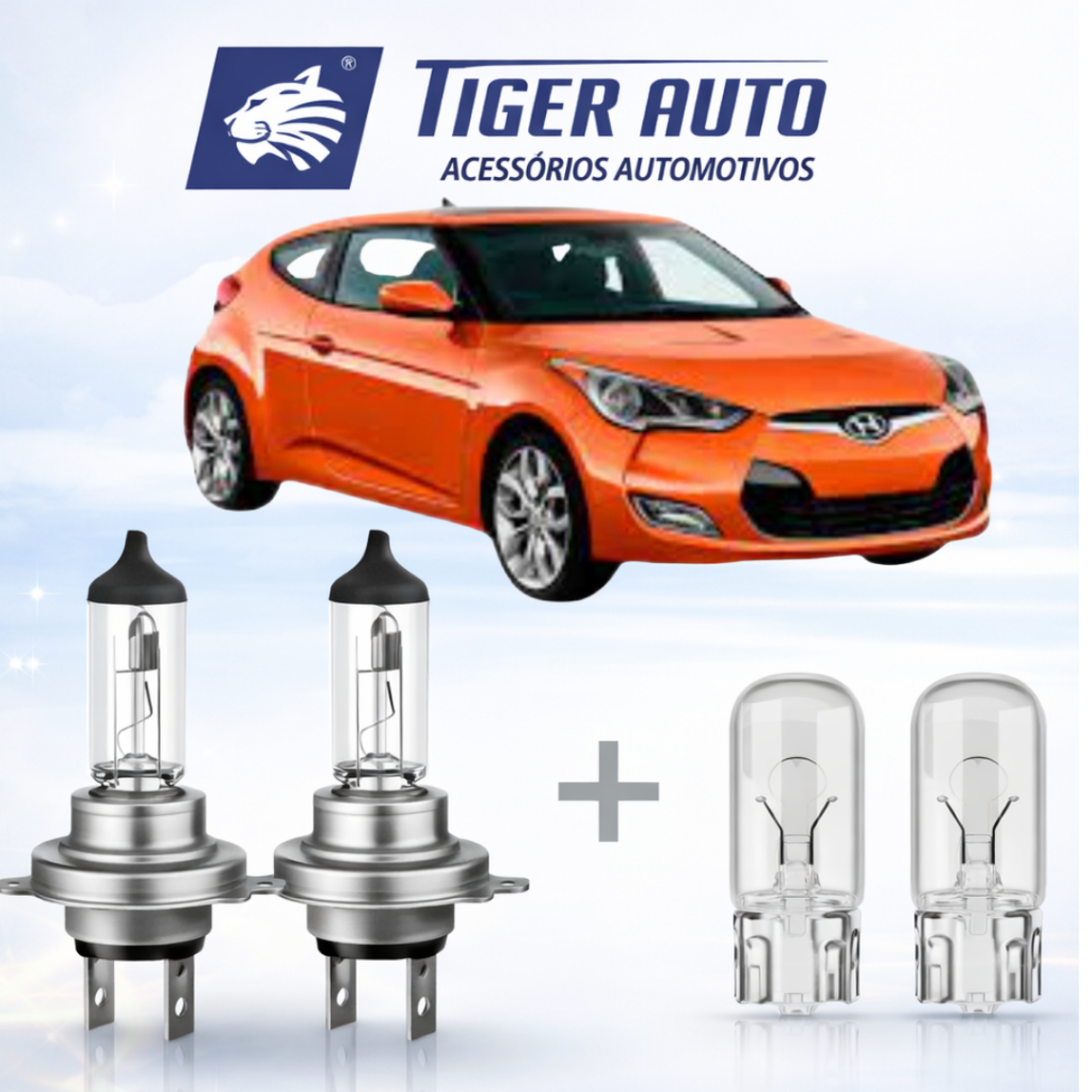 Lampada farol baixo + Lampada lanterna Veloster 2011 até 2013