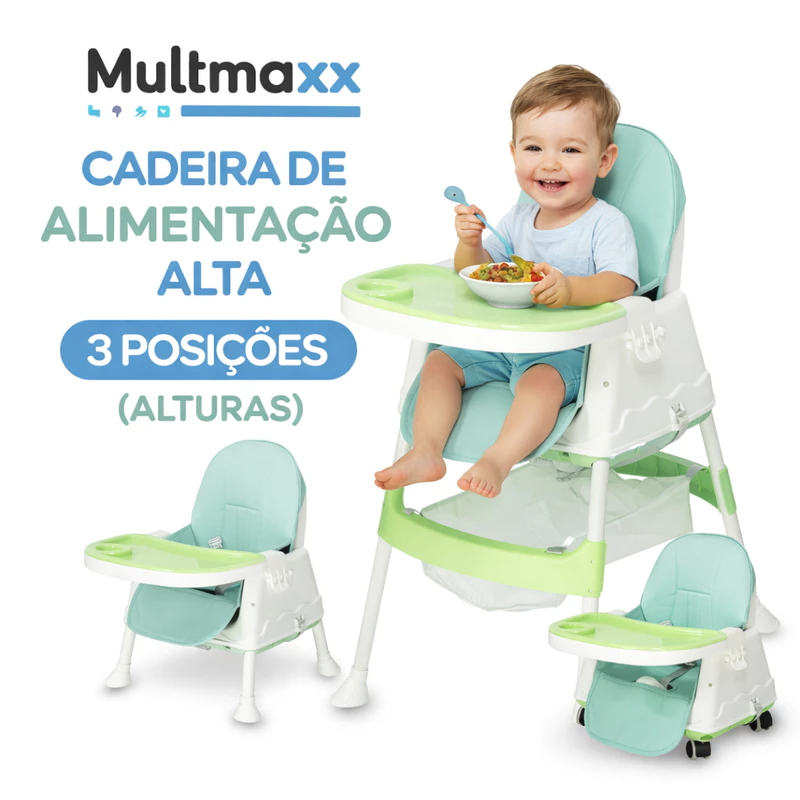 Cadeira de Alimentação Infantil Portátil Multifuncional 3 Alturas — foto 4