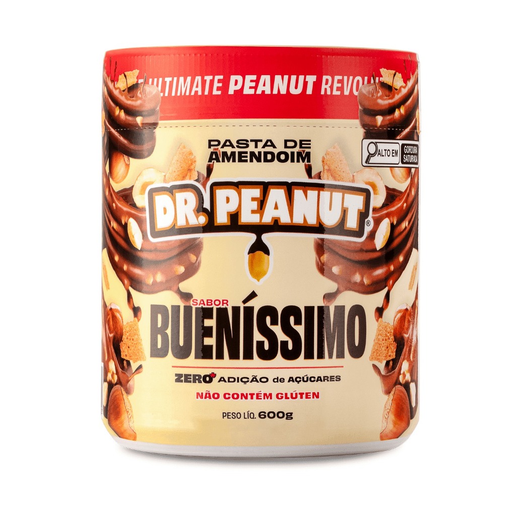 Pasta De Amendoim Com Whey Protein Dr. Peanut Sabor Bueníssimo 600g em Oferta na Shopee