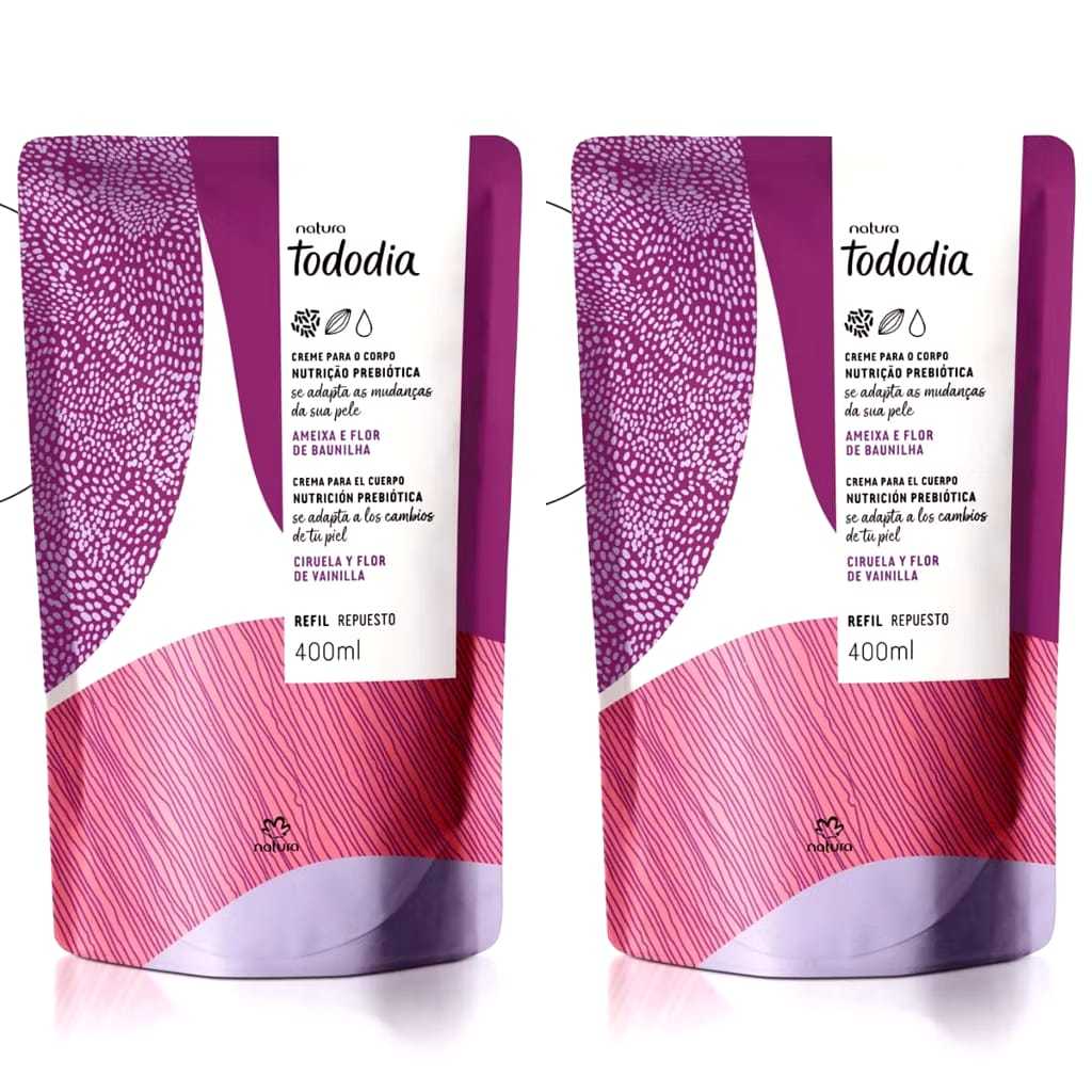 Baunilha  Refil Creme Nutritivo para o Corpo Tododia Ameixa e Flor de Baunilha 400 ml (( 2 unidades))