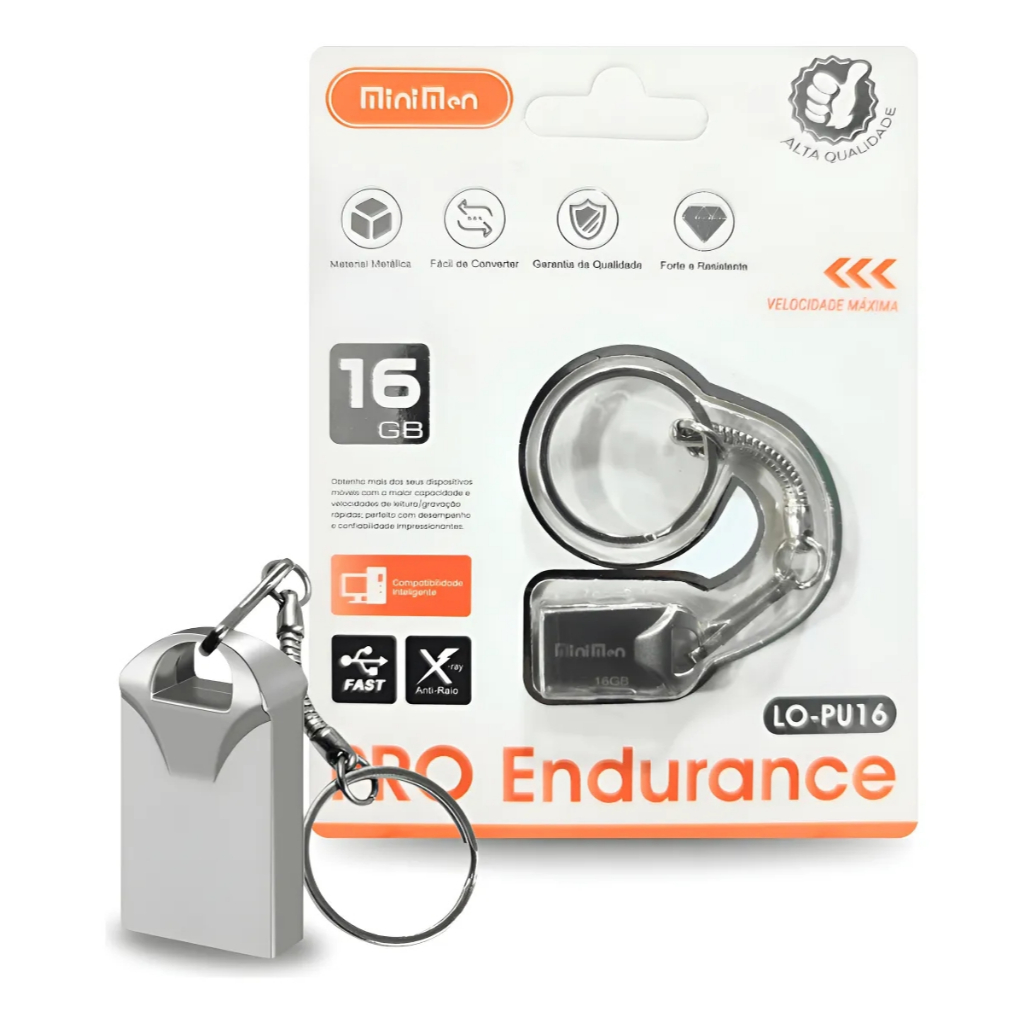 Pen Drive Mini Metal USB 3.0 PRO Endurance 8GB 32GB 64GB 128GB Memória Flash Portátil com Chaveiro