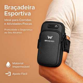 Braçadeira Fitness Esportiva C/ Suporte de Celular Unissex Pochete Impermeável Bolsa De Braço Para Celular em Oferta na Shopee