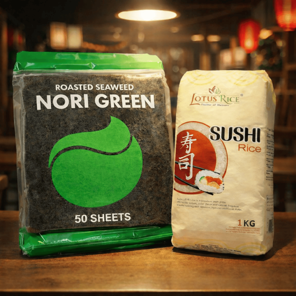 Alga Nori 50 fls + Arroz Japones Sushi Grão curto 1 kg em Oferta na Shopee