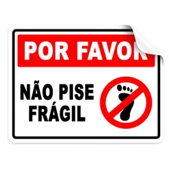 Adesivo Aviso Por Favor Não Pise Frágil Embalagem Caixa