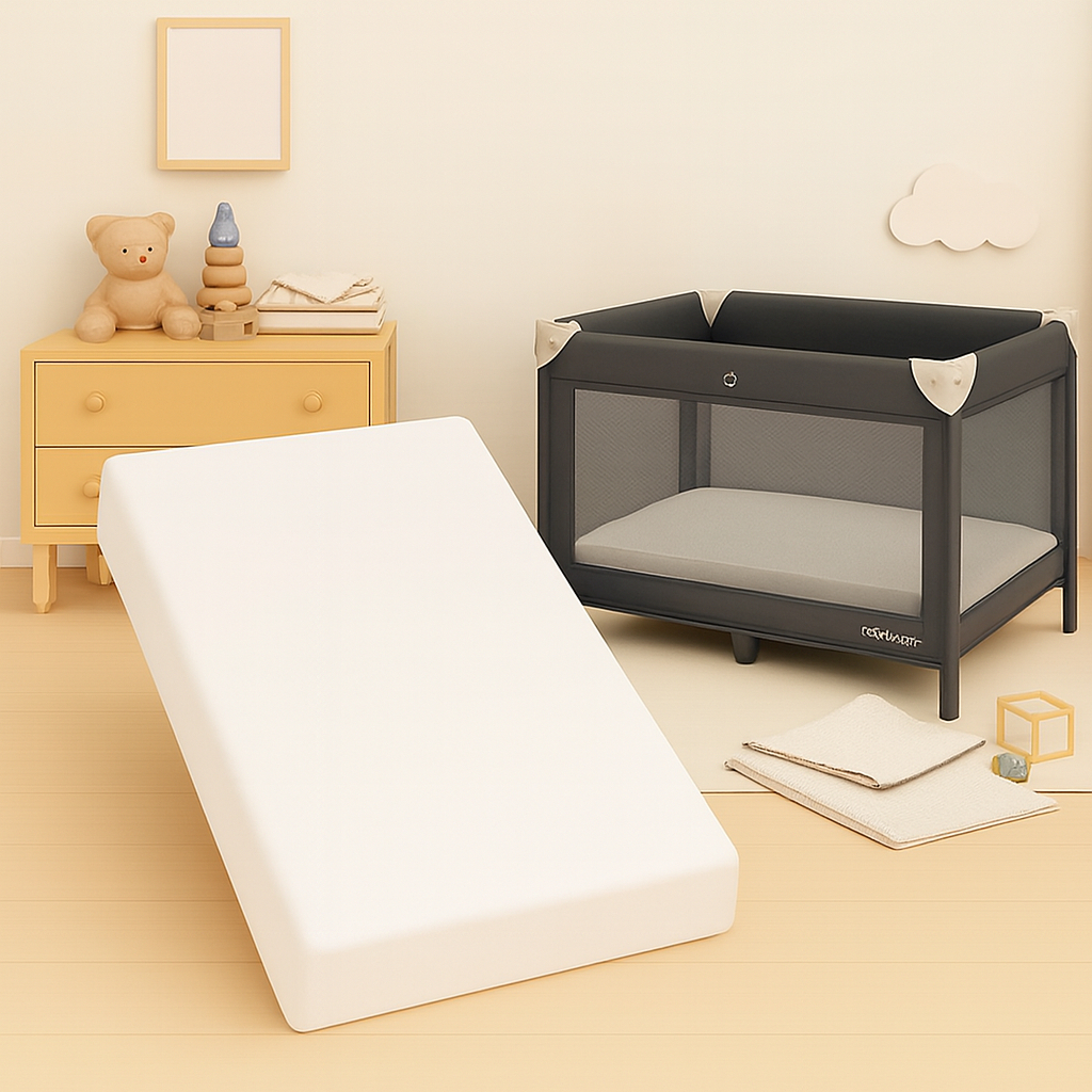 Colchao De Berço Moises  Portatil Macio 100x70 Transportar Para Todo Lugar Branco