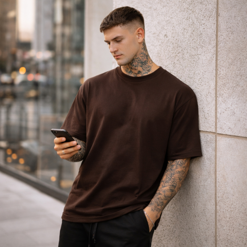 Camiseta Masculina Oversized Longline Lisa Algodão 30.1 Streetwear Premium em Oferta na Shopee