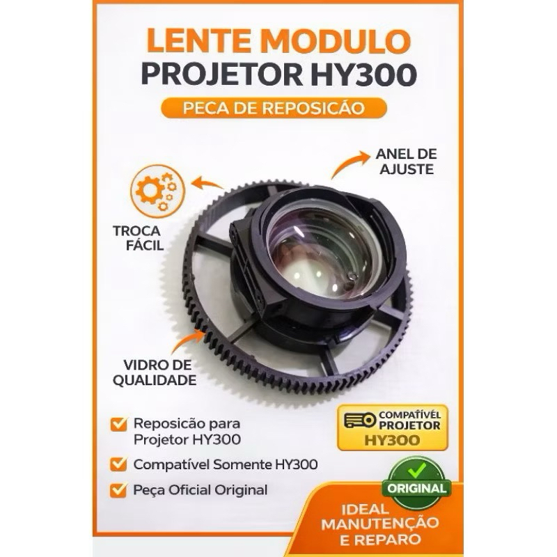 Lente / Módulo Óptico de Reposição para Projetor HY300