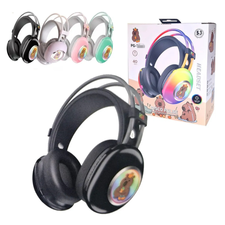Fone Headset Bluetooth Cute AH-980E com LED RGB – Sem Fio