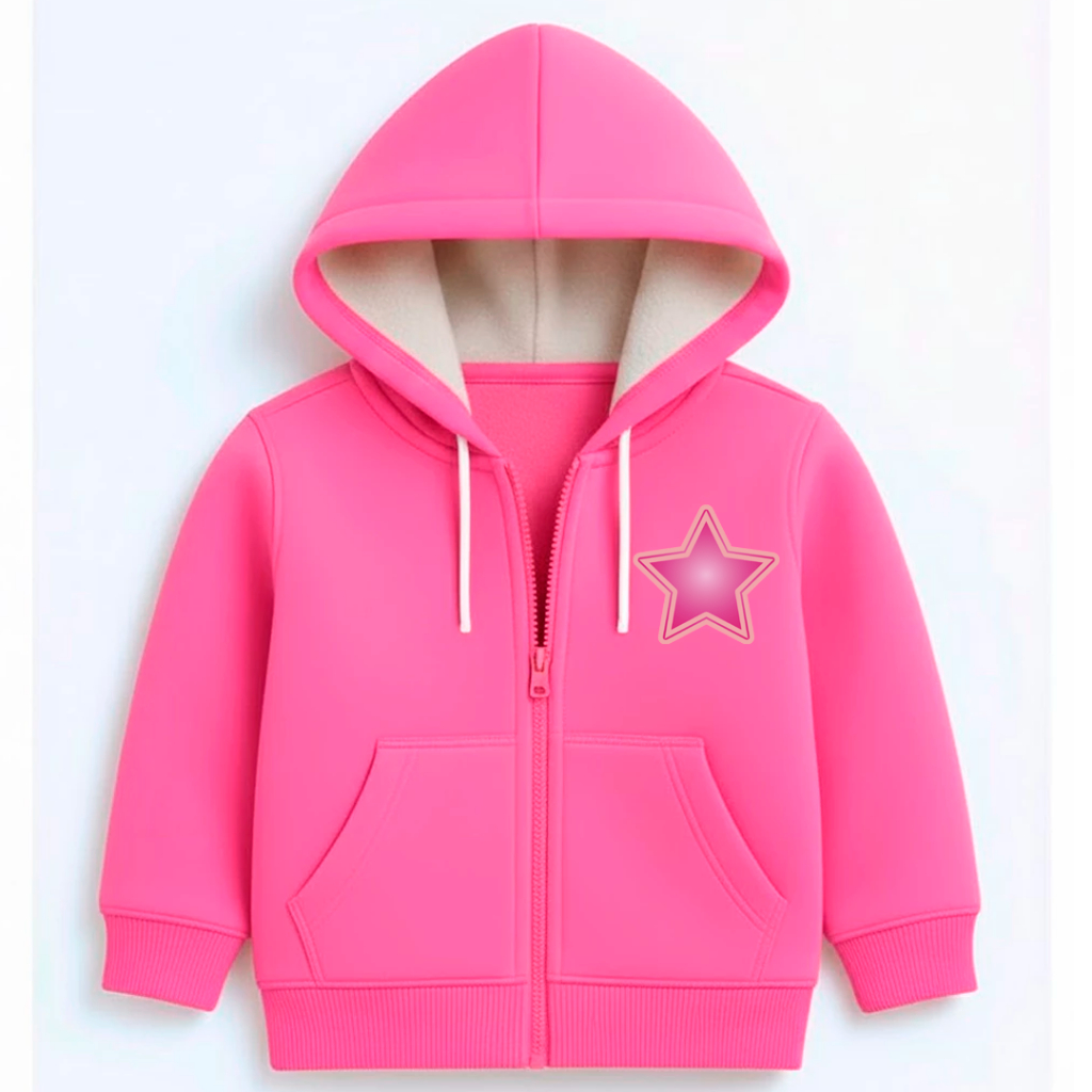 Moletom Infantil com Zíper feminino Casaco com Capuz, Quentinho e Confortável e quente menina varias cores flanelado