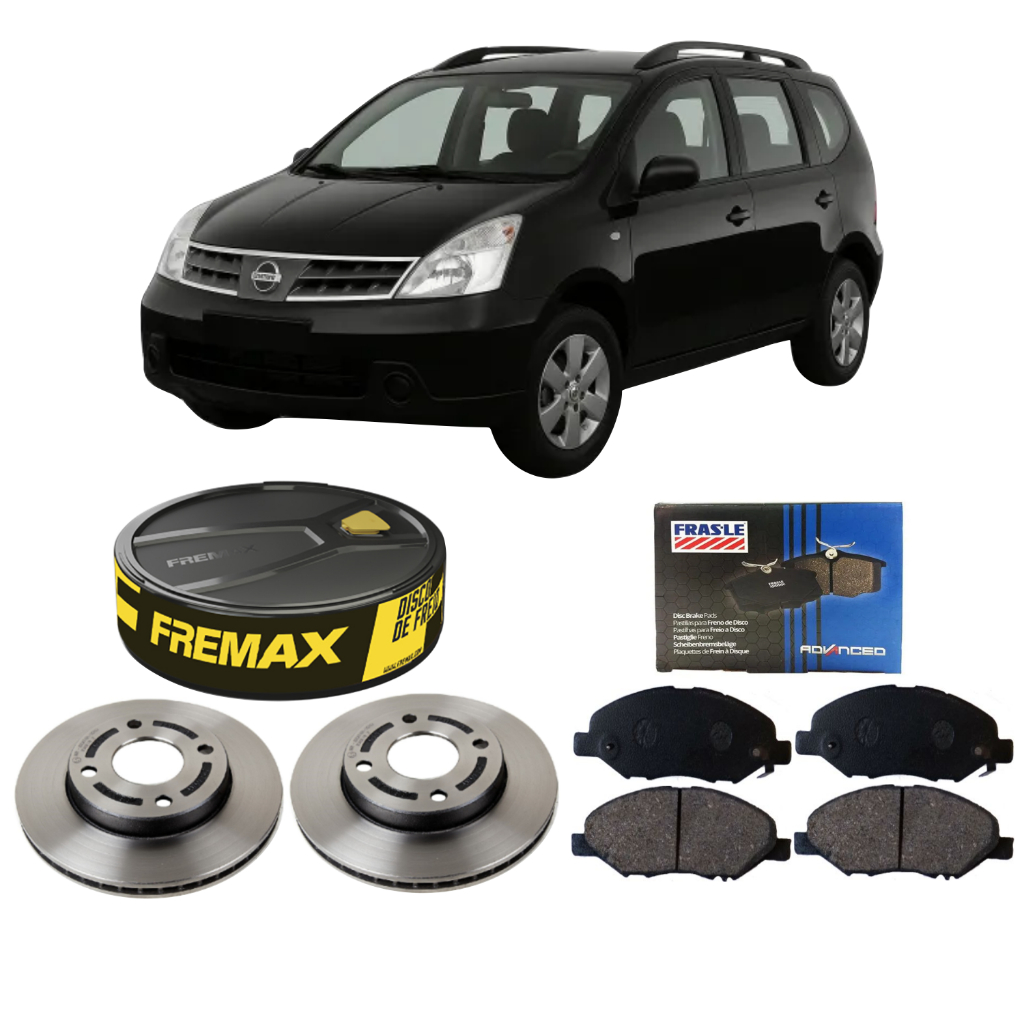 KIT DISCO DE FREIO FREMAX + PASTILHA FRASLE DIANT LIVINA 1.6 1.8 2009 A 2014