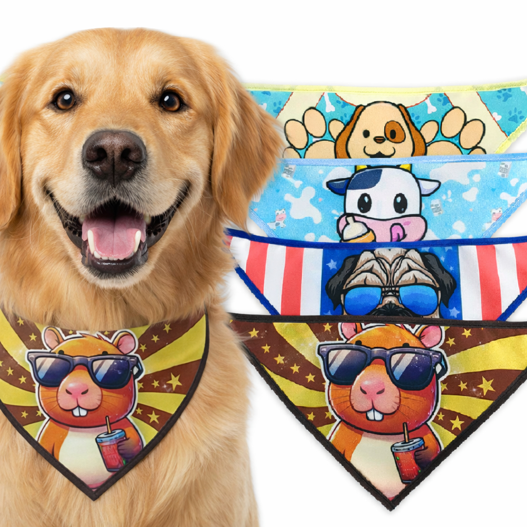 Bandana Pet Macho 40, 50, ou 100 Unidades - Pet Shop Estampadas Banho E Tosa Laços