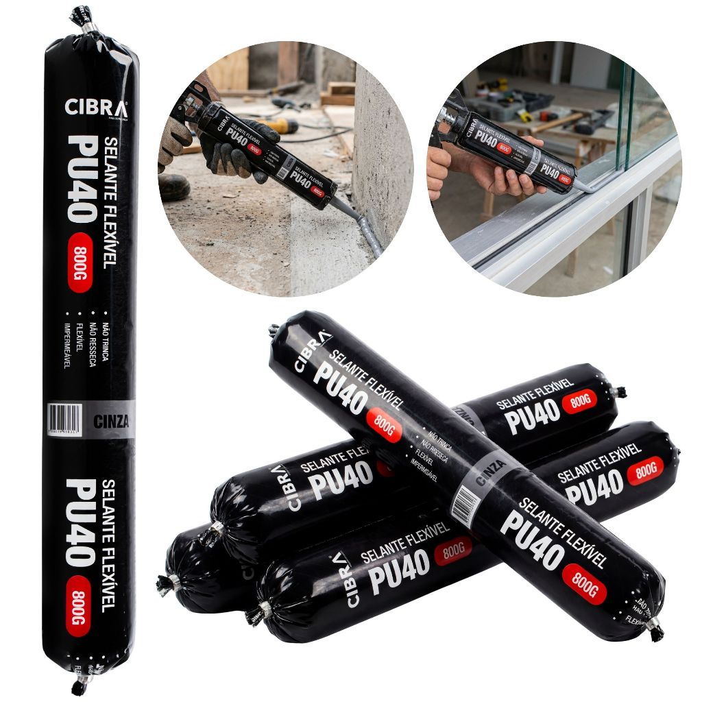 Sache 1-6 Selante Pu 40 800g Cibra Flex Cinza Branco Cola Construção Adesivo PVC Isopor Calha Telha em Oferta na Shopee