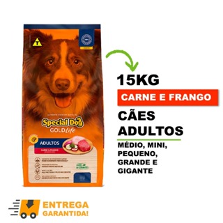Ração SpecialDog GoldLife Para Todas as Raças Carne Frango e Batata-Doce 15kg em Oferta na Shopee