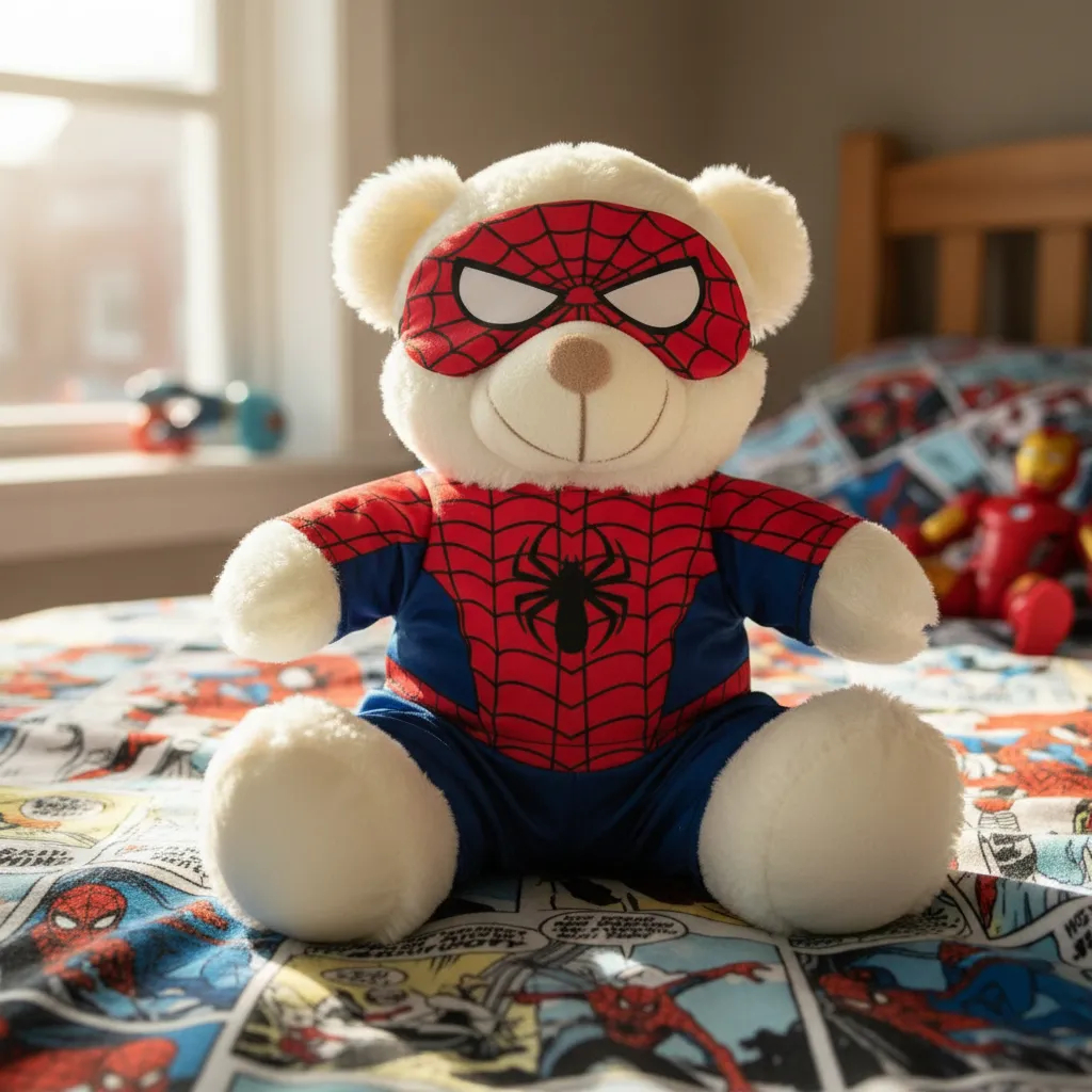 Ursinho de Pelúcia com Fantasia Tamanhos 20cm, 25cm, 30cm Urso Herói Presente Infantil Fofinho