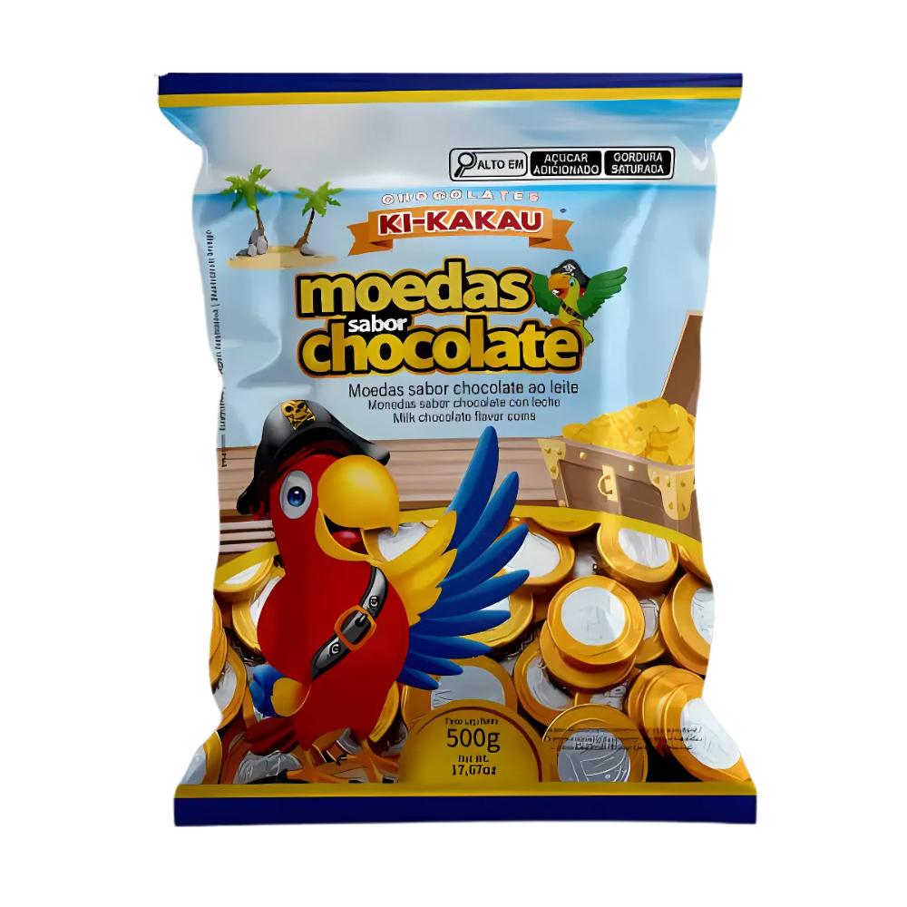 Moedas de Chocolate ao Leite Ki-Kakau 500gr em Oferta na Shopee