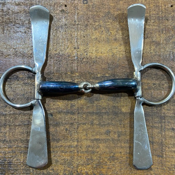 Bridão Tala Paleta Aço Inox Cavalo Mangalarga Quarto de Milha Doma Rédeas Treinamento Profissional