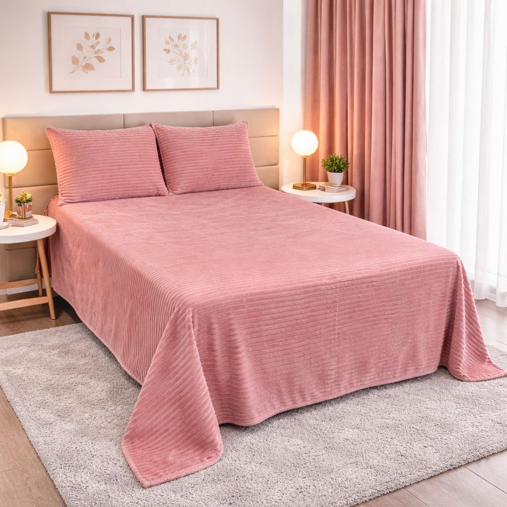 Kit Cobertor Casal 3 pçs ACONCHEGO 2,20 X 2,40 Acompanha porta travesseiros - Oferta