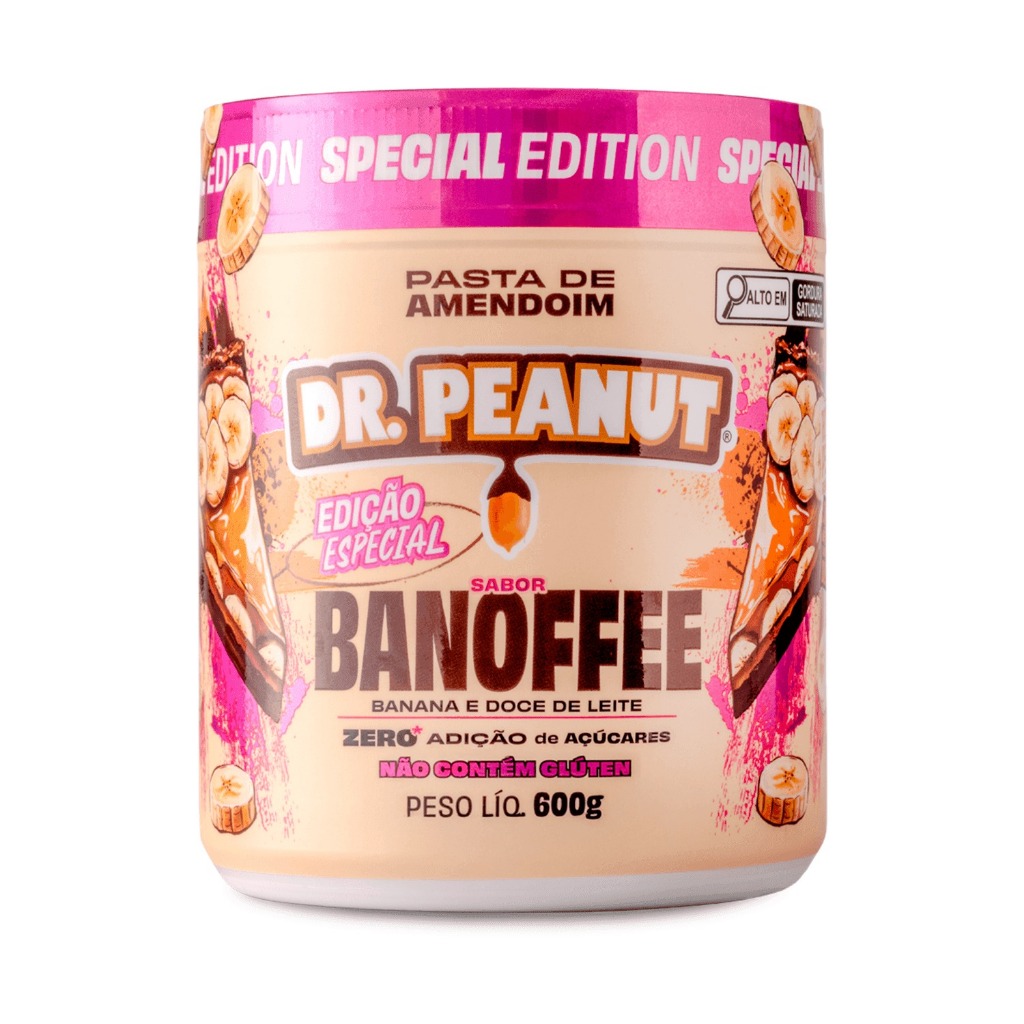Pasta De Amendoim Com Whey Protein Dr. Peanut Sabor Banoffee 600g em Oferta na Shopee
