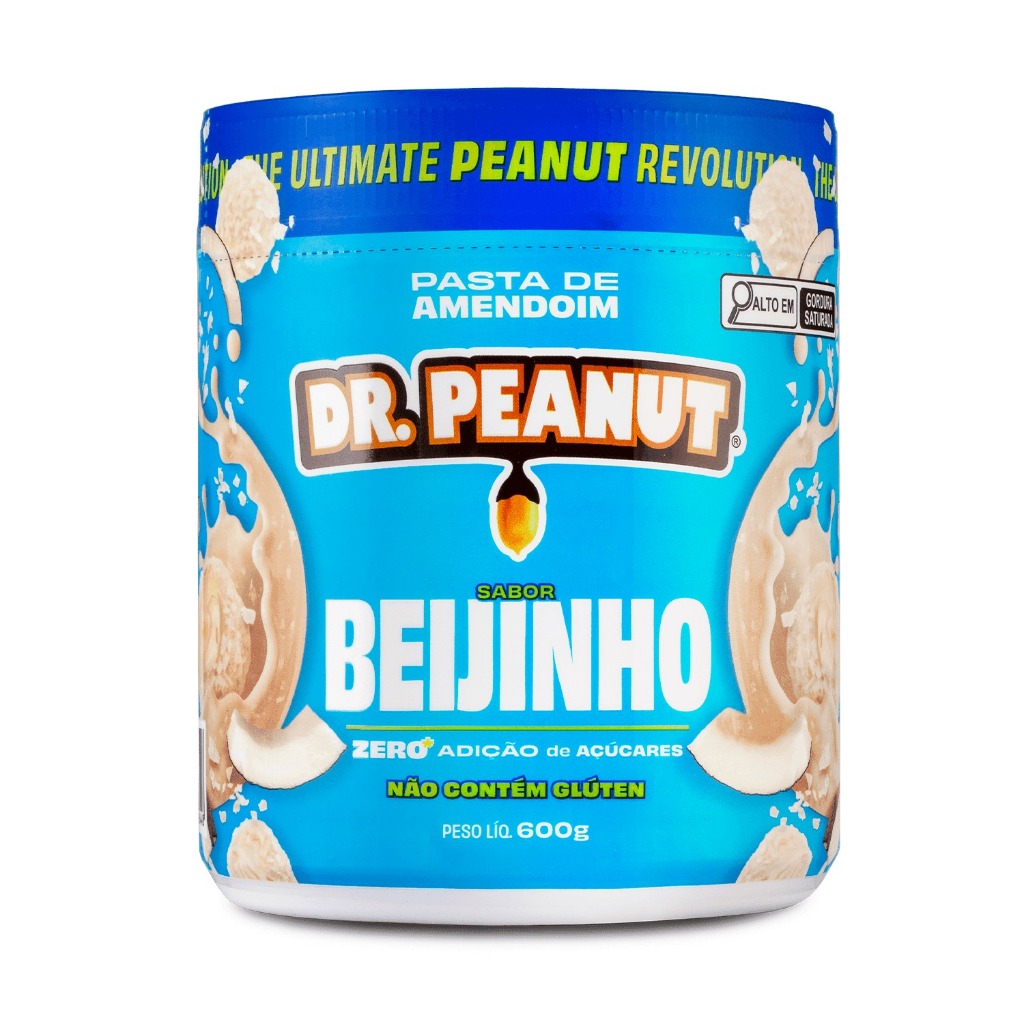 Pasta De Amendoim Com Whey Protein Dr. Peanut Sabor Beijinho 600g em Oferta na Shopee