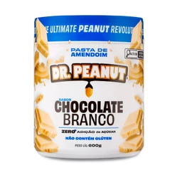 Pasta De Amendoim Com Whey Protein Dr. Peanut Sabor Chocolate Branco 600g