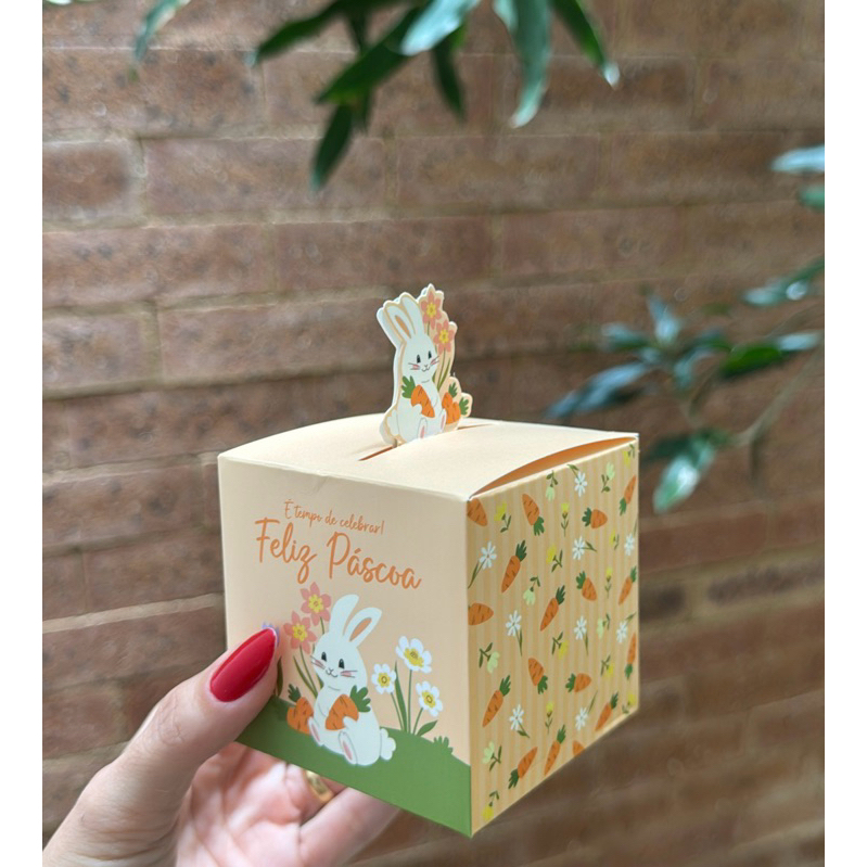 Kit c/12 caixinhas de doces para pascoa 7cmx7cm caixa para bombons