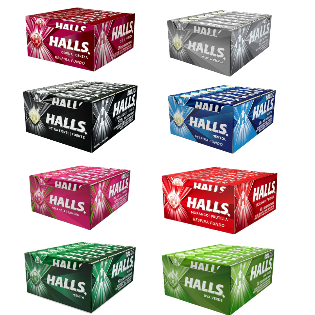 Drops Halls 28gr Display C/21 Unidades Mondelez | Escolha o Sabor em Oferta na Shopee