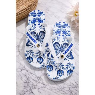 Chinelo Feminino Florido Estampado com Pingente – Confortável e Antiderrapante em Oferta na Shopee