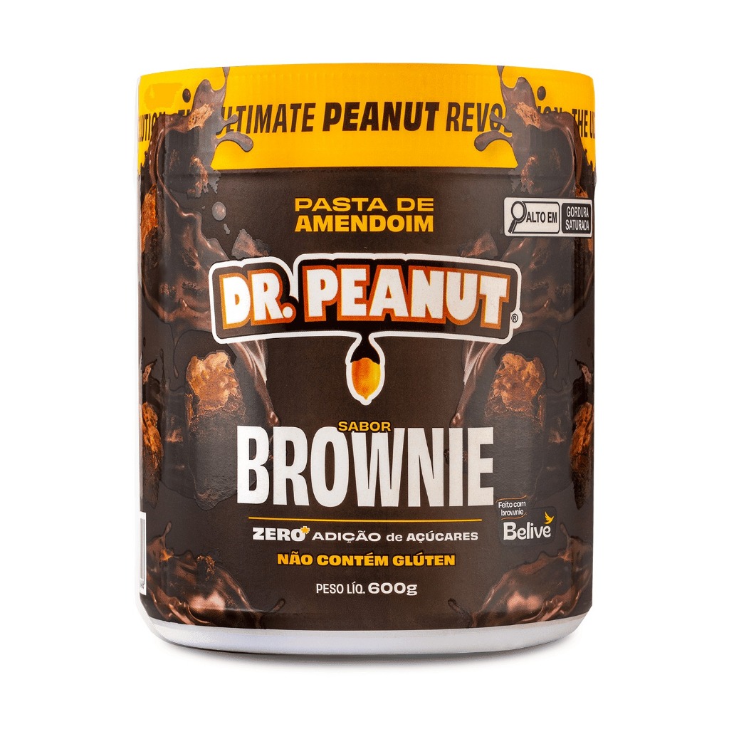 Pasta De Amendoim Com Whey Protein Dr. Peanut Sabor Brownie 600g em Oferta na Shopee
