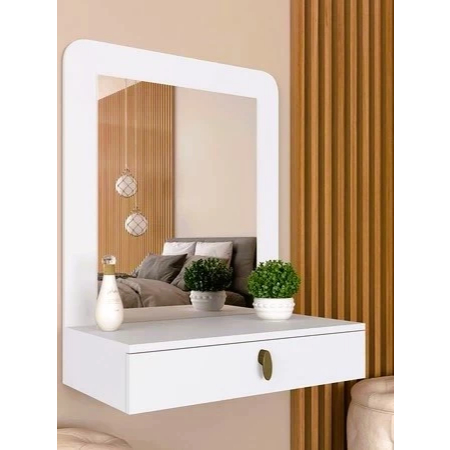 Penteadeira Camarim Suspensa com Espelho e Gaveta 60 cm – Completa e Vai Montada