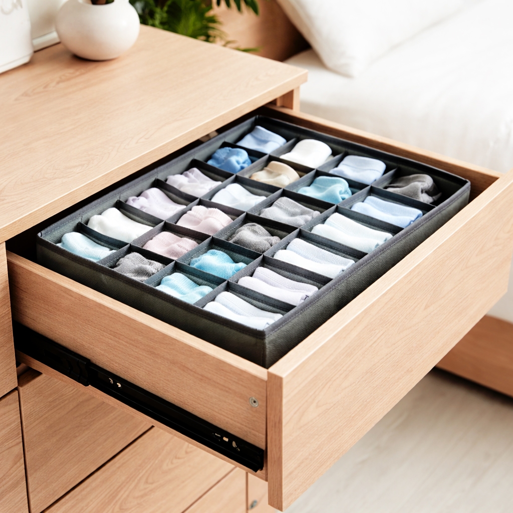 Organizador de Gaveta Dobrável Divisórias Colmeia Meias Calcinhas Cuecas Sutiã Peças Íntimas Roupas