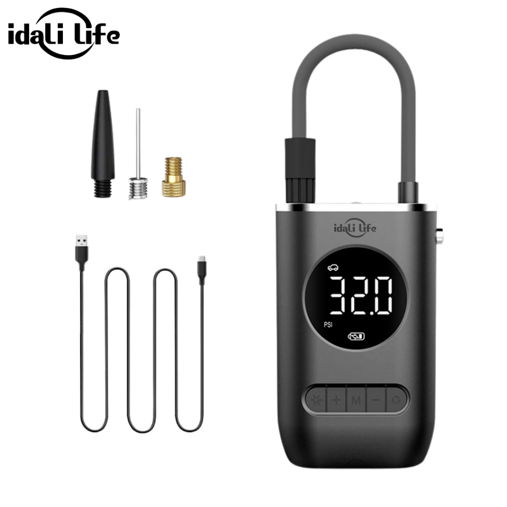 Mini Compressor de Ar Portatil Recarregavél Digital USB Calibrador Pneu IDALI LIFE em Oferta na Shopee