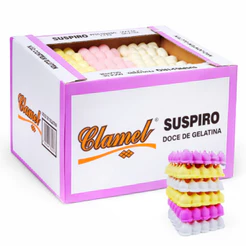 Suspiro Doce De Gelatina C/50 Unidades 1,05kg Clamel