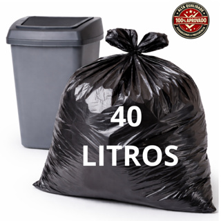 Saco de lixo 40 litros preto pacote com 100 unidades em Oferta na Shopee