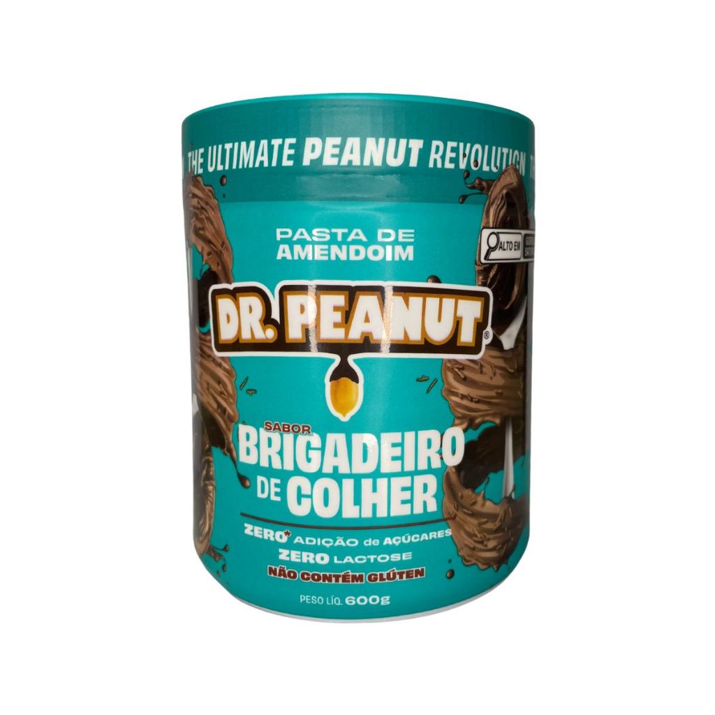 Pasta De Amendoim Com Whey Protein Dr. Peanut Sabor Brigadeiro de Colher 600g em Oferta na Shopee