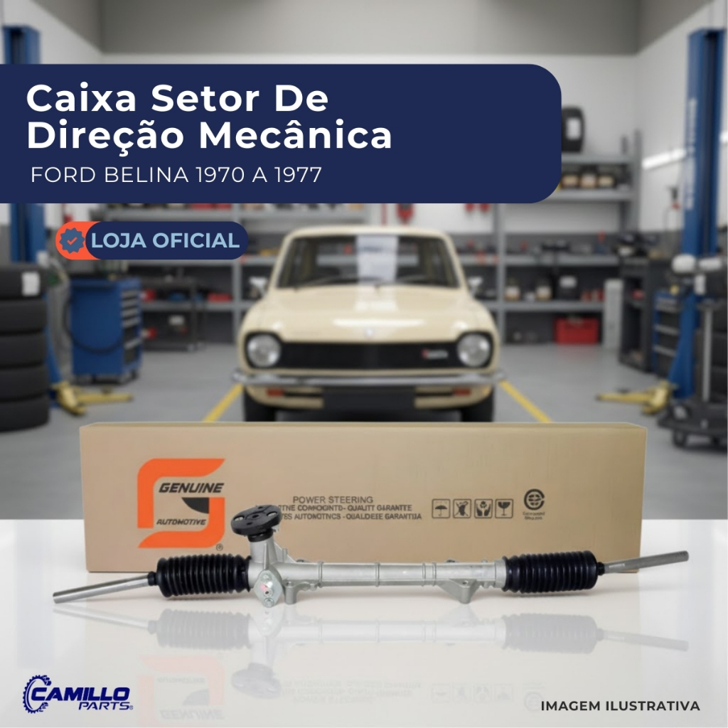 Caixa Setor Direção Mecânica Compatível Ford Belina 1970 1977 Corcel I 1968 1977