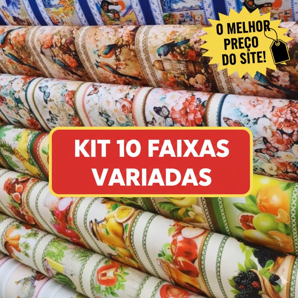 Tecido Tricoline de Faixa Barrado Digital 10 Estampas | 50cm x 1,40mt em Oferta na Shopee