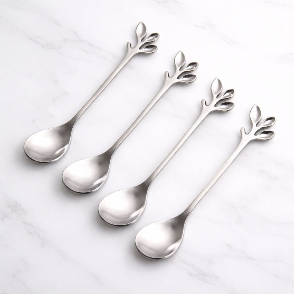Cj 4 Colheres Aço Inox Chá Leaves Prata Bon Gourmet Wolff em Oferta na Shopee
