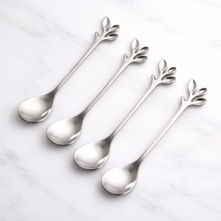 Cj 4 Colheres Aço Inox Chá Leaves Prata Bon Gourmet Wolff em Oferta na Shopee