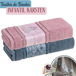 Toalha De Banho Infantil Karsten 100% Algodão Kids Baby Desenhos Meninos e Meninas