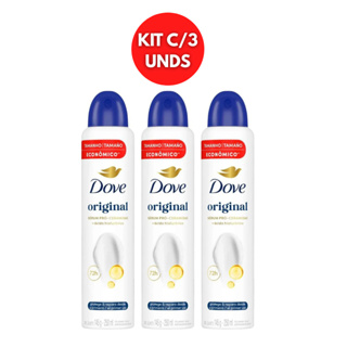 Kit C/3 Desodorante Antitranspirante Aerosol Dove Original 250 mL em Oferta na Shopee
