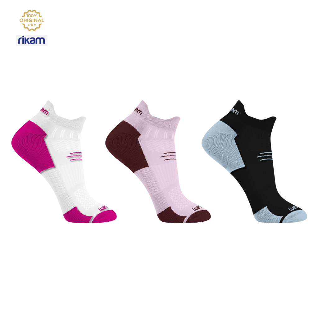 Kit 3 Meia Invisível Poliamida Bicolor 2 Proteções Feminina Rikam em Oferta na Shopee