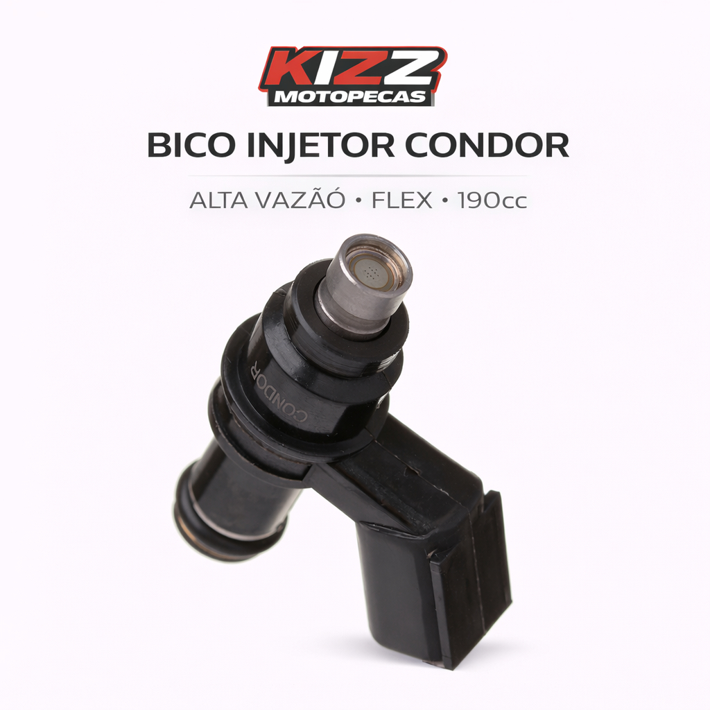 Imagem Bico Injetor Condor Alta Vazão Flex p/190cc CG 150 Mix 2009 2010 + Bros 150 2009