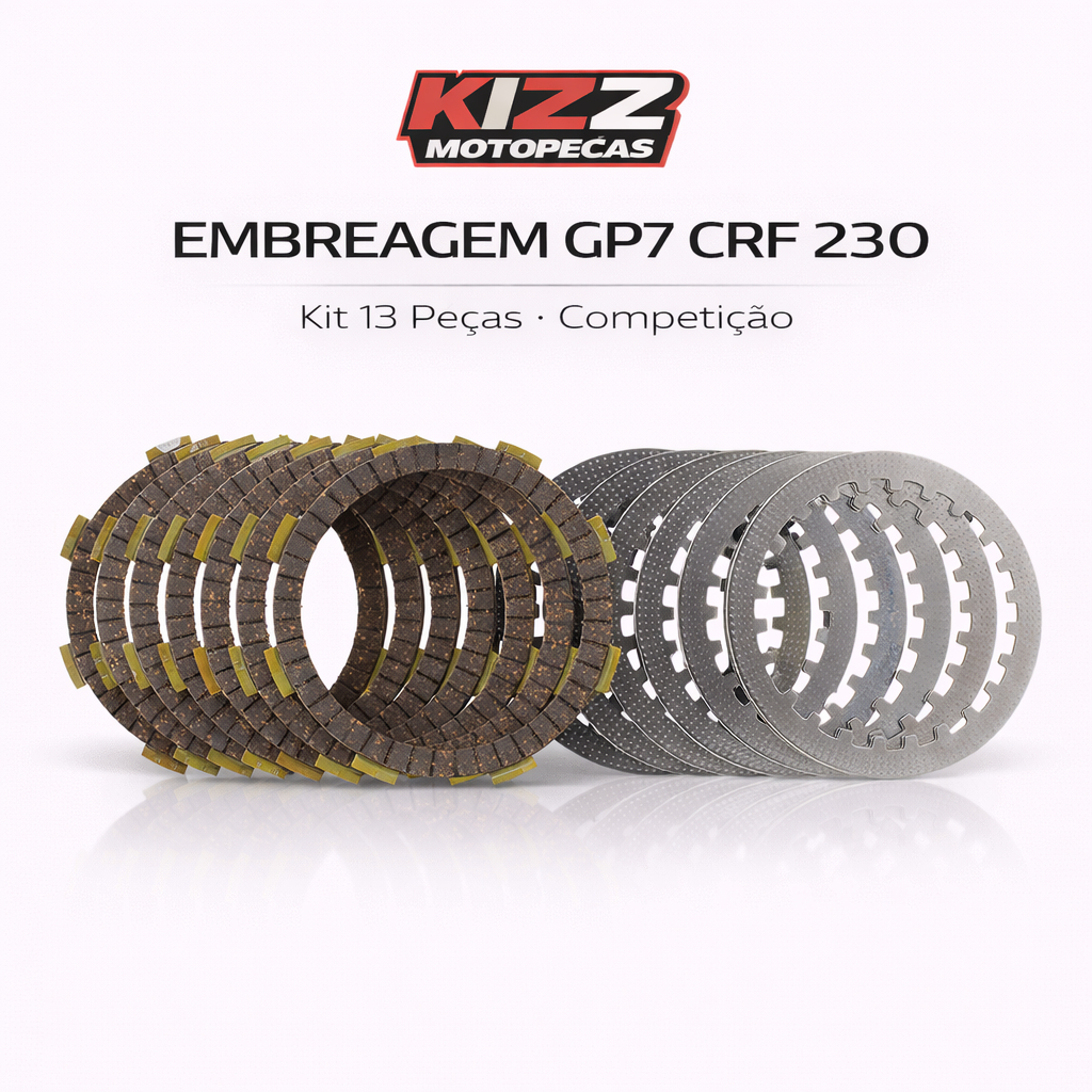 Discos de Embreagem GP7 CRF 230 | Kit 13 Peças Alta Performance Competição em Oferta na Shopee